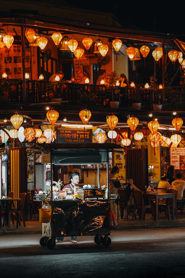 Lantern-lit night streets in Hoi An